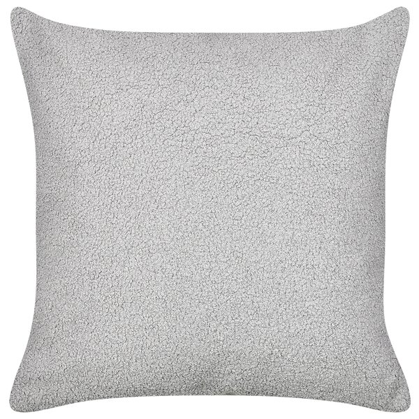 Sada 2 dekoratívnych vankúšov sivá buklé 45 x 45 cm snímateľné obliečky so zipsom boho bytové doplnky