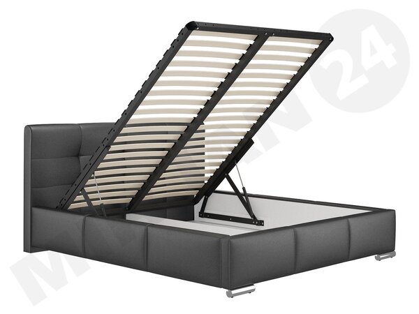 Mirjan24 Posteľ Landron, Rozmer postele: 140x200, Dostupné poťahy: ekokoža Soft 011 (čierna) 5902928367768