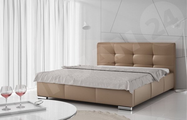 Mirjan24 Posteľ Landron, Rozmer postele: 140x200, Dostupné poťahy: ekokoža Soft 011 (čierna) 5902928367768