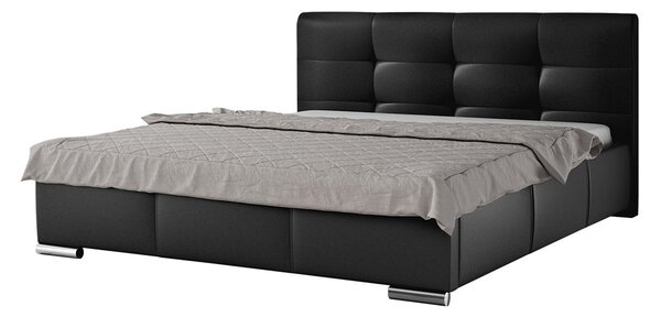 Mirjan24 Posteľ Landron, Rozmer postele: 140x200, Dostupné poťahy: ekokoža Soft 011 (čierna) 5902928367768