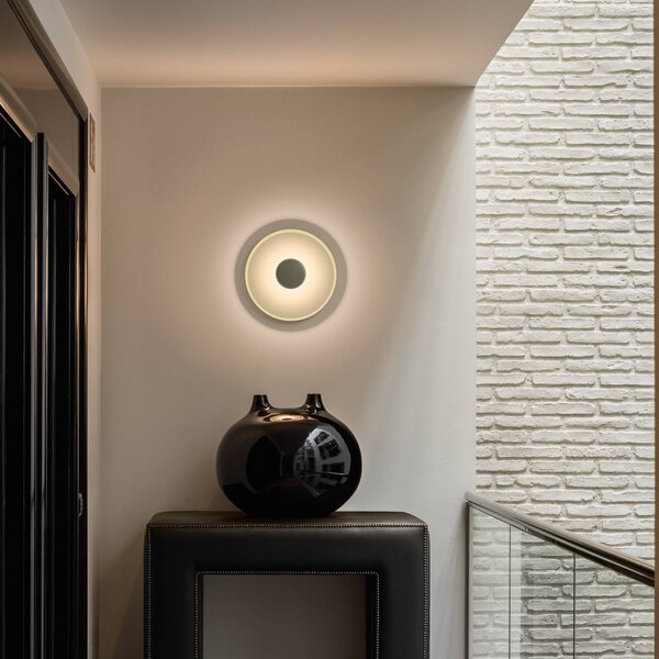 Vibia Top LED nástenné svetlo Ø 40 cm zelené L1, Zelená, Obývacia izba / jedáleň, kov, Moderný, Nástenné svietidlo