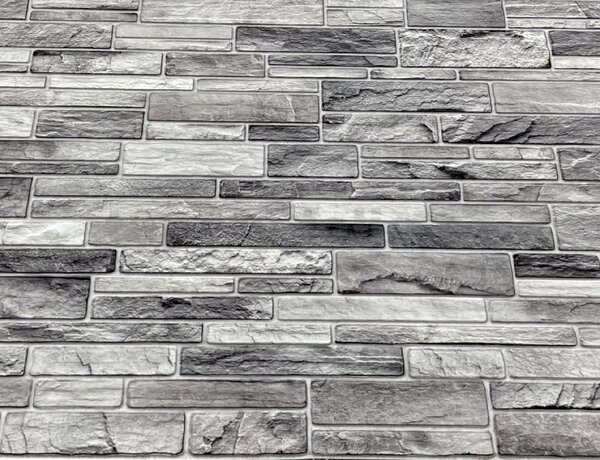 Obkladové panely 3D PVC 0004, rozmer 960 x 485 mm, bridlicový obklad sivý, IMPOL TRADE
