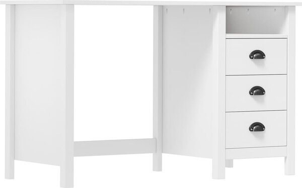Maison Exclusive - Písací stôl Hill, 3 zásuvky 120x50x74 cm, borovicový masív