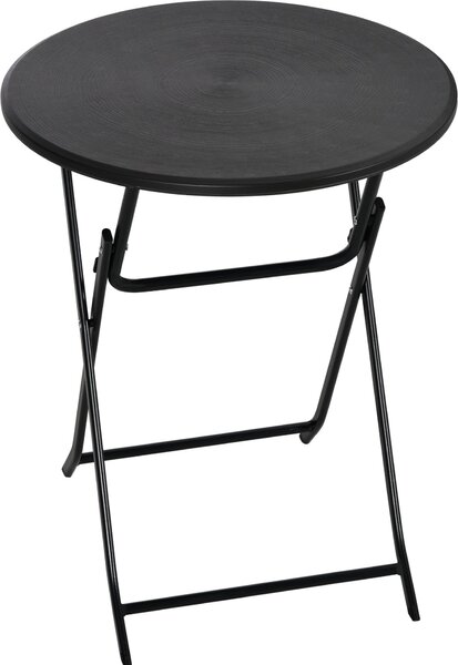 Záhradný stôl Outsunny, okrúhly skladací stôl, Ø 60 cm, odkladací stolík pre 2 osoby