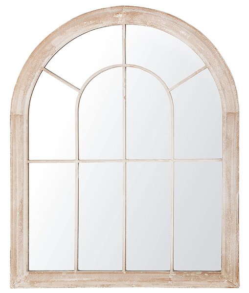 Nástenné zrkadlo béžový kovový rám v tvare okna 69 x 88 cm maľované tradičné