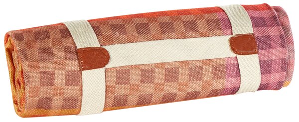 Pikniková deka viacfarebná polyester 200 x 200 cm ručná výroba so strapcami károvaný kockovaný vzor moderný boho štýl záhrada exteriér