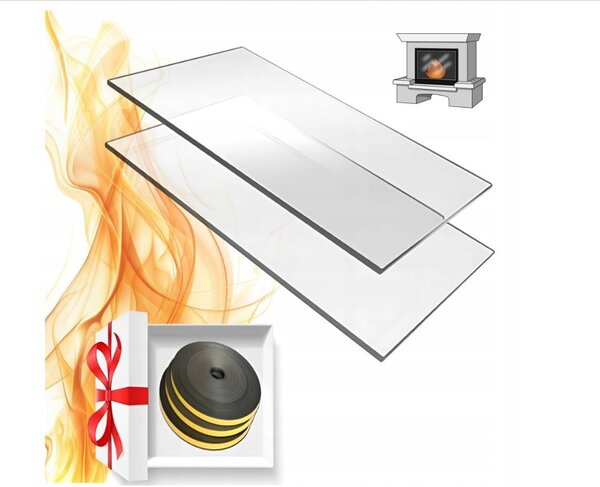 Sklo na krb 320 x 320 mm – teplovzdorné sklo do krbu alebo rúry, hrúbka 4 mm, odolné do 800 °C | 32x32 cm