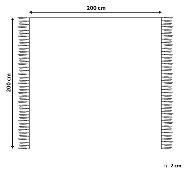 Pikniková deka viacfarebná polyester 200 x 200 cm ručná výroba so strapcami károvaný kockovaný vzor moderný boho štýl záhrada exteriér