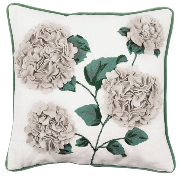 Vyšívaný poťah na vankúš s aplikáciou Velvet Liliana White 40 × 40 cm
