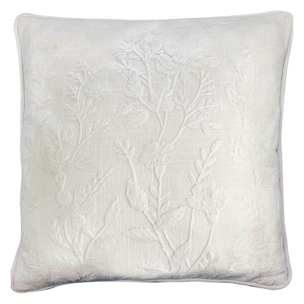 Vyšívaný poťah na vankúš Laurel White 40 × 40 cm