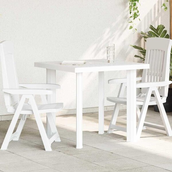 Maison Exclusive - Záhradný stôl biely 80x75x72 cm plast