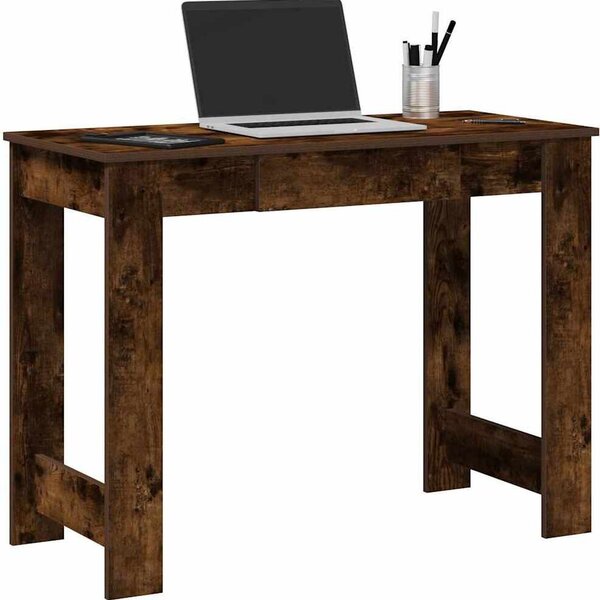 Maison Exclusive - písací stôl z dymového dubu 100x45x75 cm drevený materiál