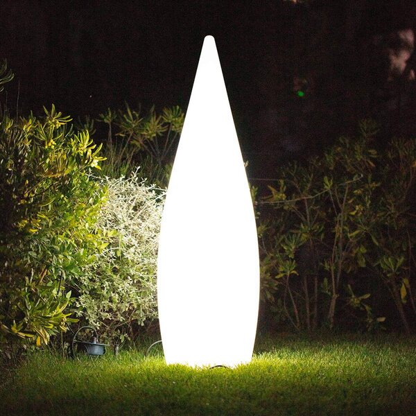 Lumisky Terásová lampa Classy, biela, výška 120 cm, plast, Biela / opálová, Plast