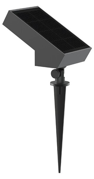 Lumisky LED solárny zemný reflektor Soltek, antracitová farba, dĺžka 13 cm, Čierna, Hliník, Moderný, Vonkajše bodové svietidlo / bodateľné do zeme