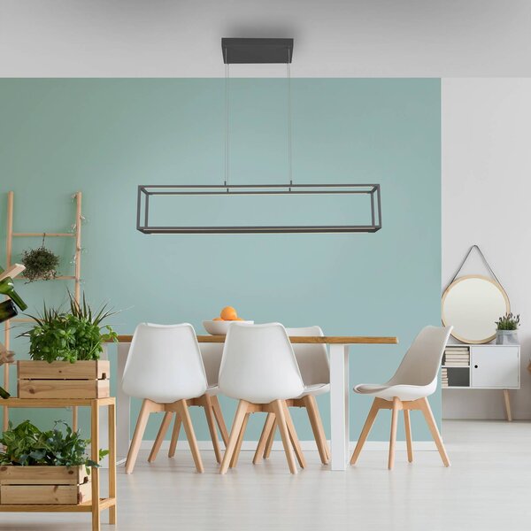 Paul Neuhaus LED závesné svietidlo Conni, čierna, 130 cm,, Čierna, Obývacia izba / jedáleň, Hliník, Moderný, Závesné svietidlo