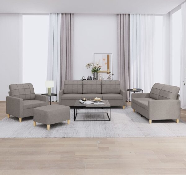 Maison Exclusive – 4-dielna sedacia súprava s vankúšmi, látka v odtieni taupe