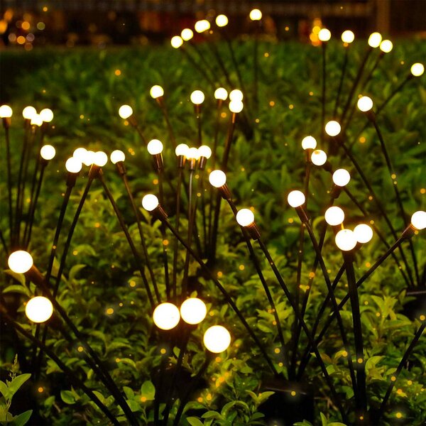 Lumisky Solárna dekoratívna LED lampa Lyra, čierna, 10-pl., sada 4 ks, IP44, Čierna, Plast