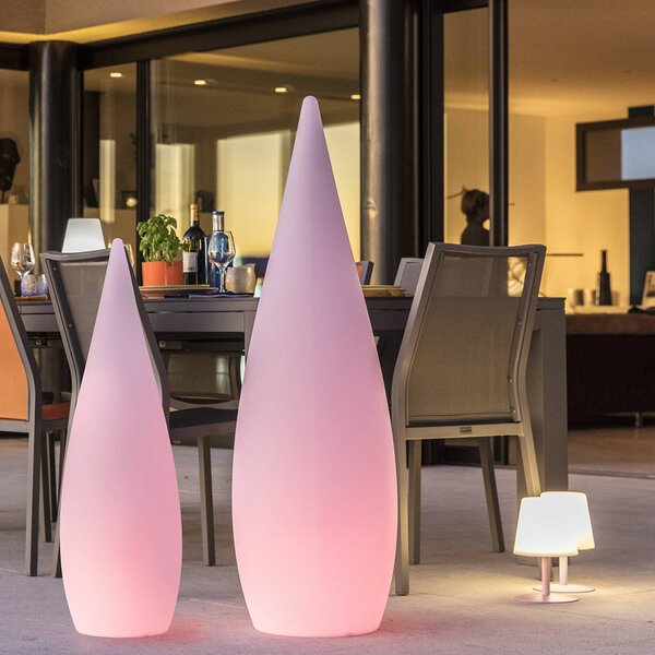 Lumisky Solárna LED terasa lampa Classy, biela, výška 80 cm, RGBW, Biela / opálová, Plast