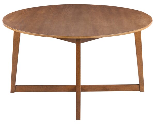 Jedálenský stôl tmavý dub MDF kaučukové drevo ø 120 cm okrúhly retro dizajn obývacia izba jedáleň