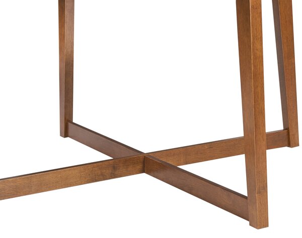 Jedálenský stôl tmavý dub MDF kaučukové drevo ø 120 cm okrúhly retro dizajn obývacia izba jedáleň