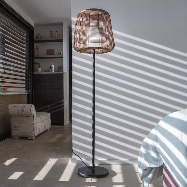 Lumisky Stojacia lampa Boheme hnedá/čierna, 150 cm, oceľ/plast, Čierna, kov, Stojaca lampa