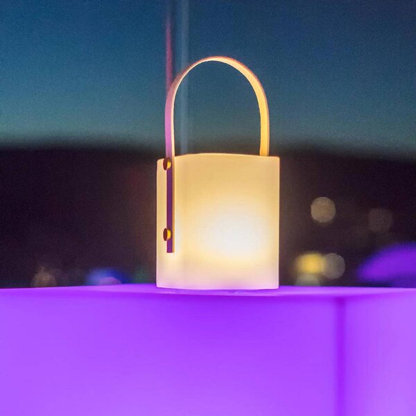 Lumisky Stolová LED lampa Tiky na akumulátor, biela, výška 27 cm, bambus/plast, Svetlé drevo, Bambus