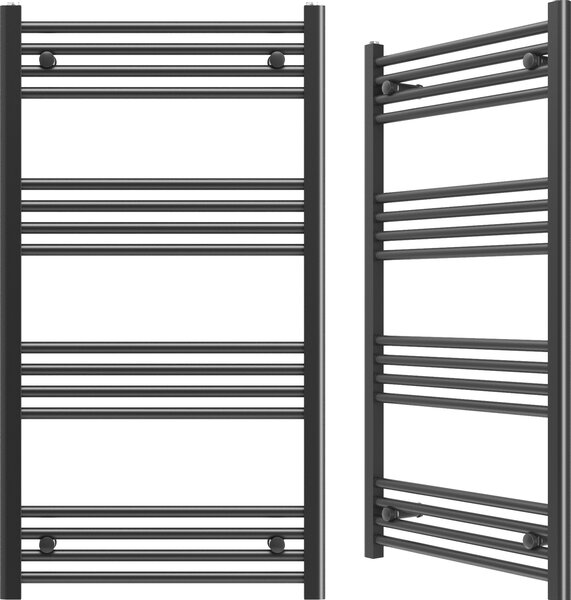 Granitan | Kúpeľňový radiátor Breno - 60x110 cm - čierny - moderný dizajn - ohrievač uterákov