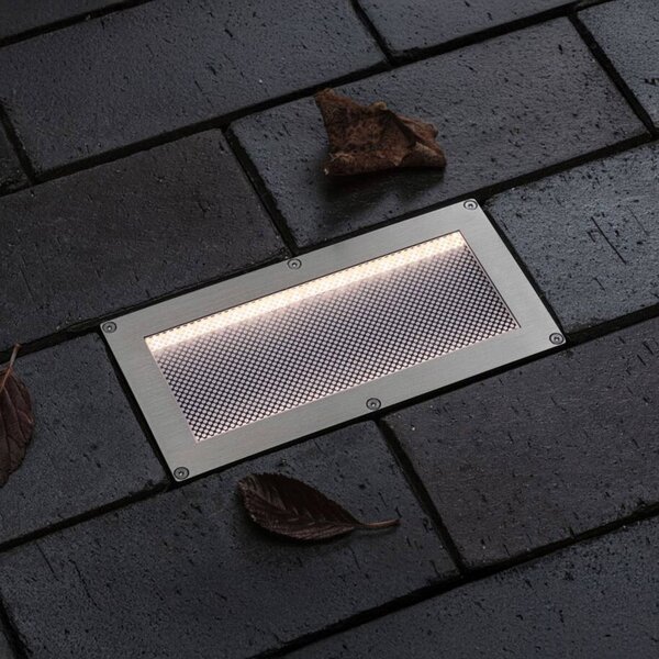 Paulmann LED solárne podlahové svietidlo Sorea, železo, dĺžka 20 cm, 3000 K, Hliník / sivá / zinok, Nehrdzavejúca oceľ, Zapustené podlahové svetlo