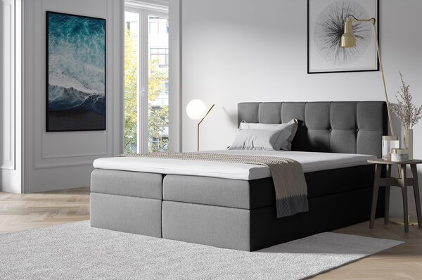 Štýlová manželská posteľ s úložným priestorom RECIVIO šedá 180 x 200