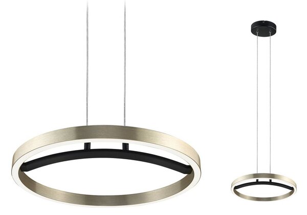 Paulmann LED závesné svietidlo Melira, čierna/zlatá, Ø 38 cm, kovová, Čierna, Obývacia izba / jedáleň, kov, Moderný, Závesné svietidlo