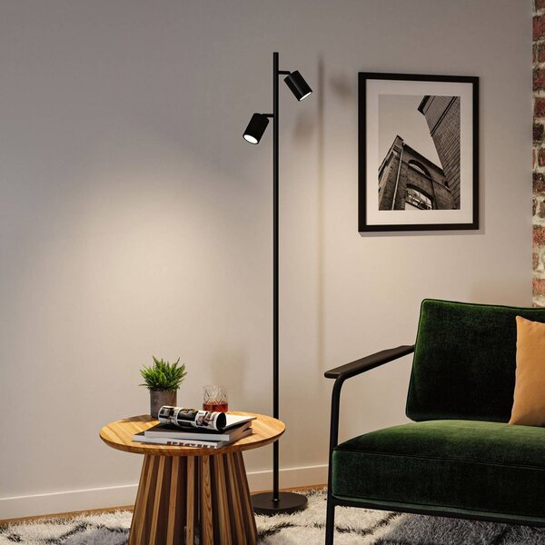Paulmann Stojacia lampa Lirena, matná čierna, výška 157 cm, kov, Čierna, Obývacia izba / jedáleň, kov, Moderný, Stojaca lampa