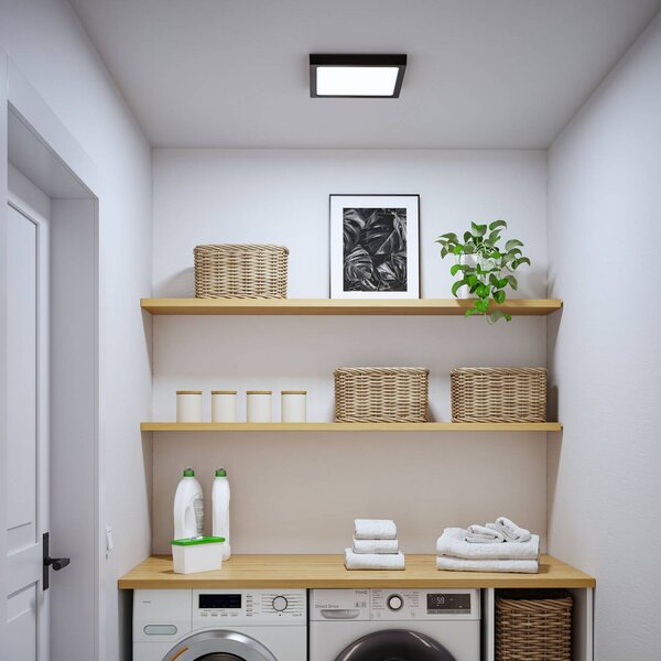 Paulmann LED panel Abia 2, dĺžka 30 cm, čierny, plast, Čierna, Obývacia izba / jedáleň, Plast, Moderný, Stropné svetlo