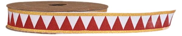 Dekoratívna stuha Drummer Red / White 1,5 cm – 5 m