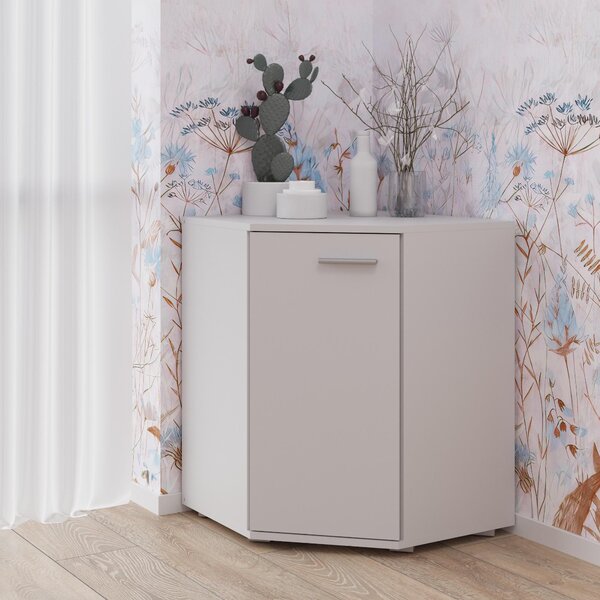 Komoda FAUSKE – priestranná – hranatá – biela – šírka 58 cm, výška 74 cm, hĺbka 58 cm