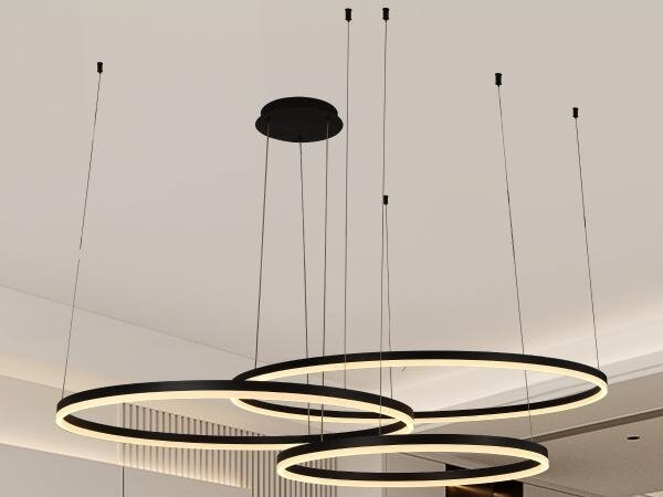 LED Stmievateľný luster na lanku LED/170W/230V 3000-6500K + diaľkové ovládanie