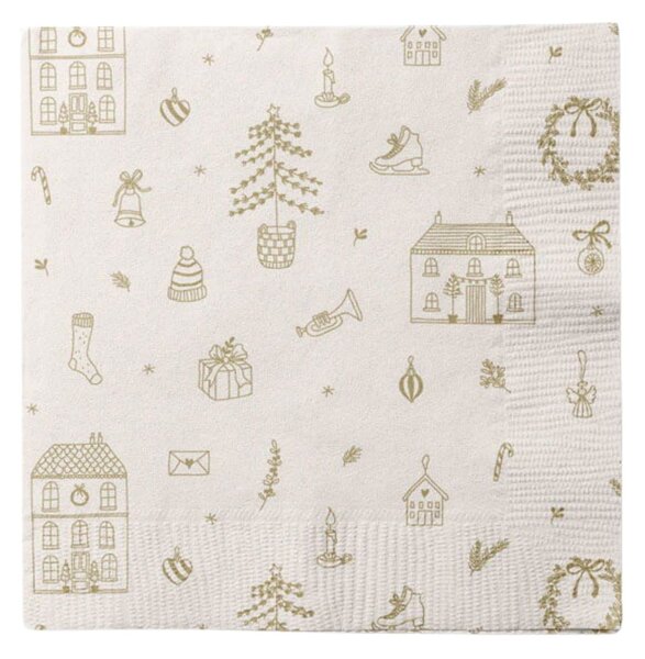Papierové servítky Christmas JOY White – 20 ks