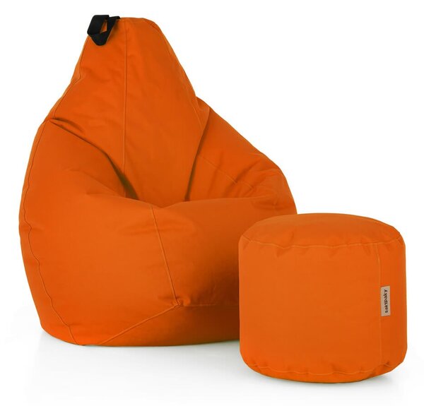 SakyPaky Set sedací vak HRUŠKA a TABURET oranžová