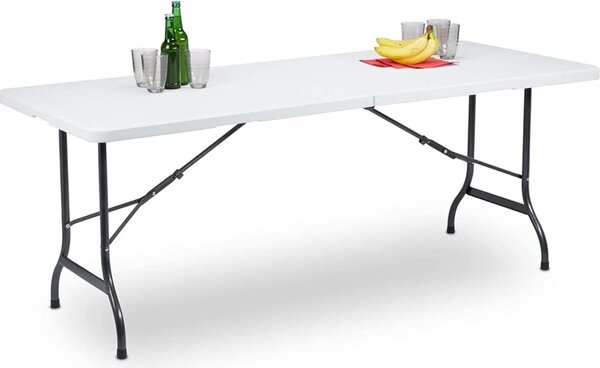 BDW záhradný stôl Skladací stôl 180x75 cm s plastovým držadlom na prenášanie
