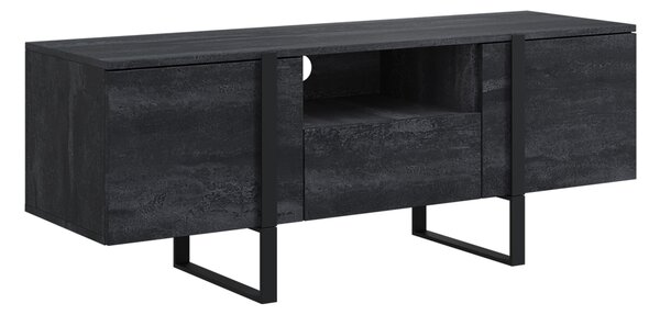 TV stolík Verica 150 cm s otvorenou policou - charcoal / čierne nožičky