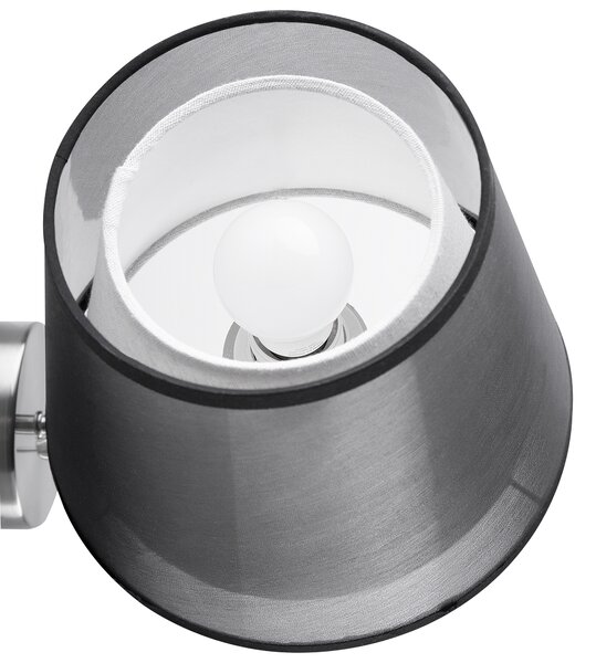 Nástenná lampa sivá kov polyester látkové tienidlo moderný glamour štýl osvetlenie obývačka spálňa