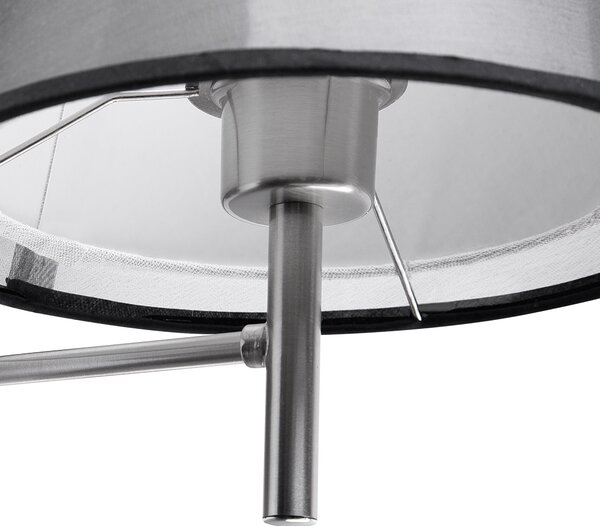 Nástenná lampa sivá kov polyester látkové tienidlo moderný glamour štýl osvetlenie obývačka spálňa