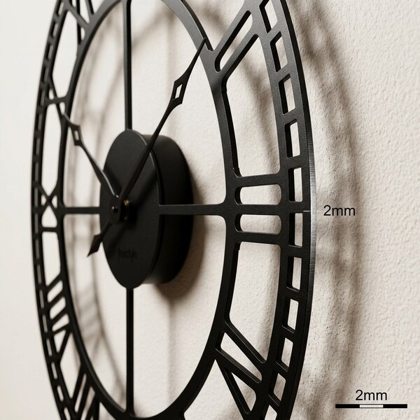 Dekorstudio Kovové nástenné hodiny Retro ⌀50 cm - čierne