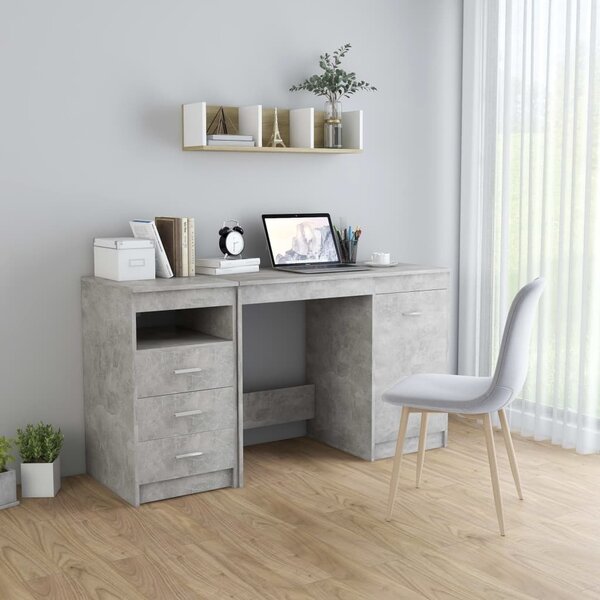 Maison Exclusive - Písací stôl, betónovo sivý 140x50x76 cm, kompozitné drevo