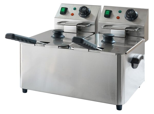 Profesionálna elektrická fritéza 2× 4 l, 2× 2000 W