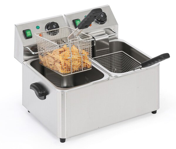 Profesionálna elektrická fritéza 2× 4 l, 2× 2000 W