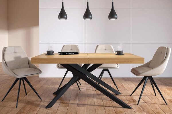 Dekorstudio Rozkladací jedálenský stôl EXTENSA 160x90cm - dub natural s čiernou