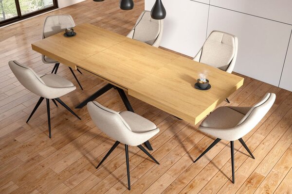 Dekorstudio Rozkladací jedálenský stôl EXTENSA 160x90cm - dub natural s čiernou