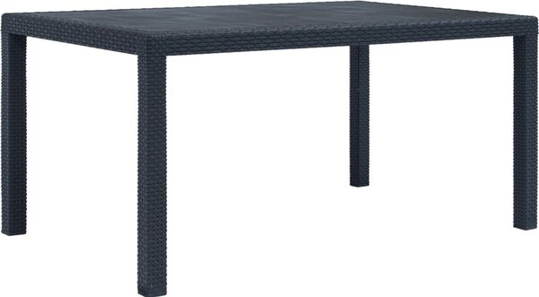 Maison Exclusive - Záhradný stôl antracit 150x90x72 cm plastový ratanový vzhľad