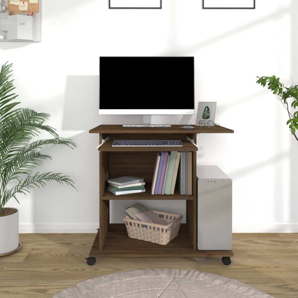 Maison Exclusive - písací stôl hnedý dubový vzhľad 80x50x75 cm drevený materiál