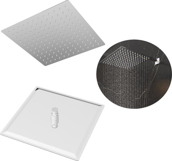 Granitan | Štvorcová sprchová hlavica - 30x30 cm - Chróm - Elegantný dizajn - Systém proti vodnému kameňu